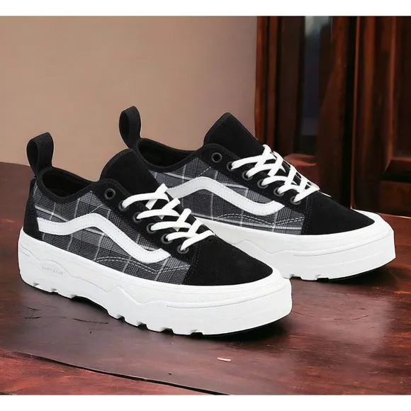 Vans Skate Sentry Old Skool Plaid Canvas UltraCush Shoes Mens 11 NEW Fast Ship