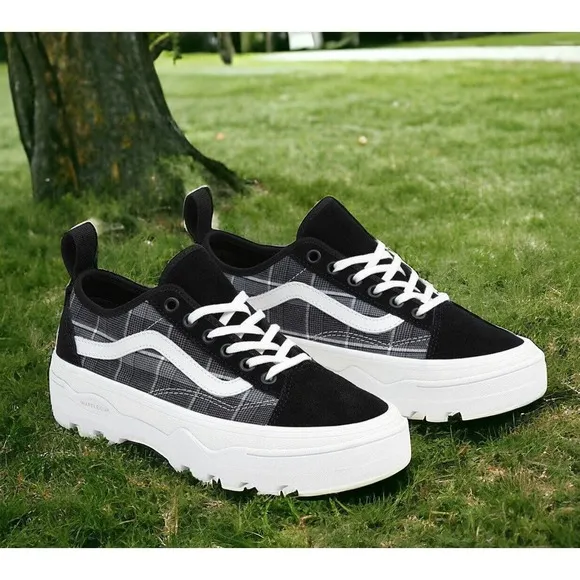 Vans Skate Sentry Old Skool Plaid Canvas UltraCush Shoes Mens 11 NEW Fast Ship