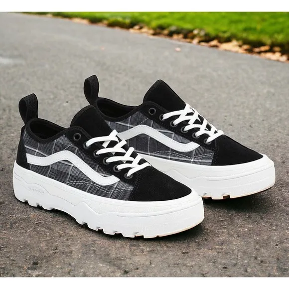 Vans Skate Sentry Old Skool Plaid Canvas UltraCush Shoes Mens 11 NEW Fast Ship