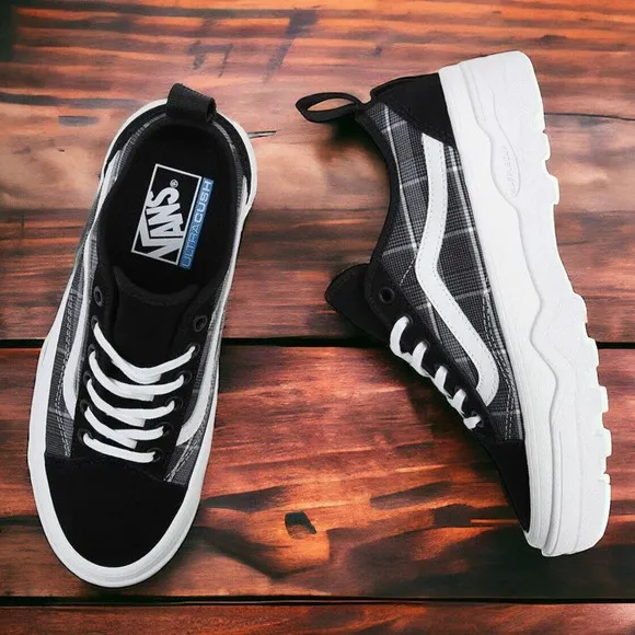 Vans Skate Sentry Old Skool Plaid Canvas UltraCush Shoes Mens 11 NEW Fast Ship