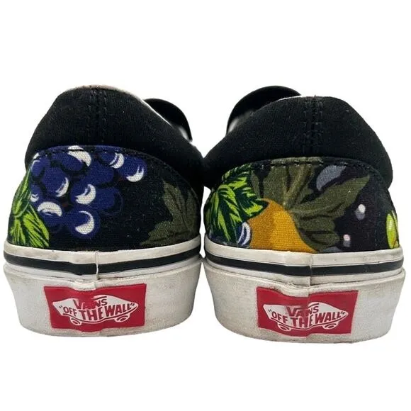 VANS Skull &amp; Fruit Classic Canvas Shoes Women's 7 Men's 5.5 Indie Skater Slip-on