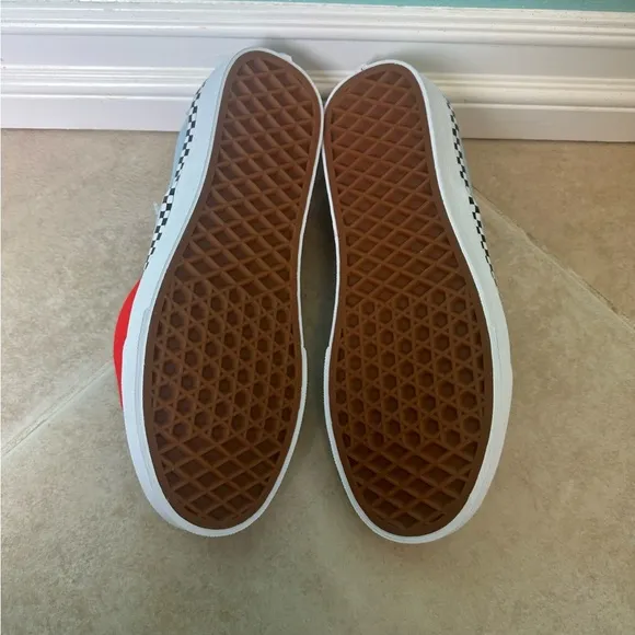 Vans Slip-On Cool Blue &amp; Checkerboard Skate Shoes