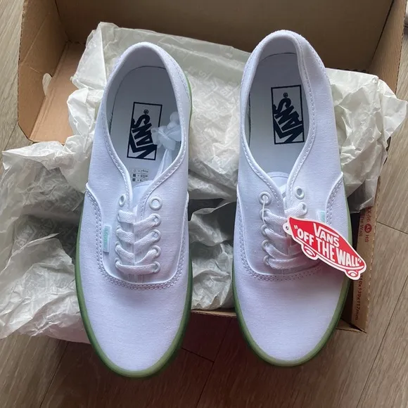 Vans Translucent Shoes in White / Green 8.5