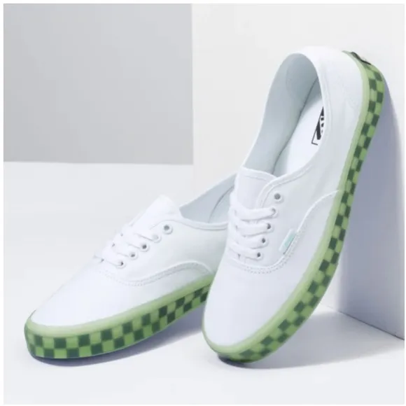Vans Translucent Shoes in White / Green 8.5