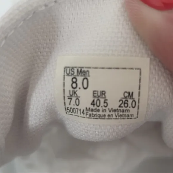 Vans Ward Canvas Shoe Old School Triple White Size 8 NEW #500714