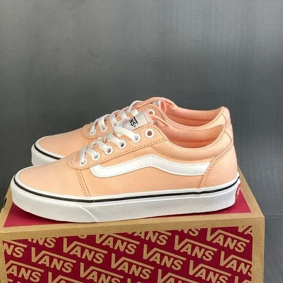 VANS WARD Women's Tropical Peach Canvas Lace Up Sneakers Shoes  size 6