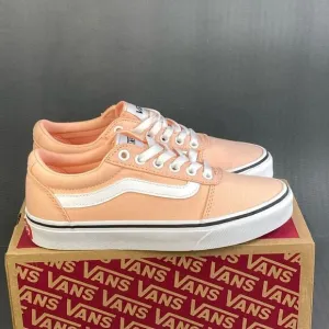 VANS WARD Women's Tropical Peach Canvas Lace Up Sneakers Shoes  size 6