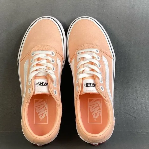 VANS WARD Women's Tropical Peach Canvas Lace Up Sneakers Shoes  size 6