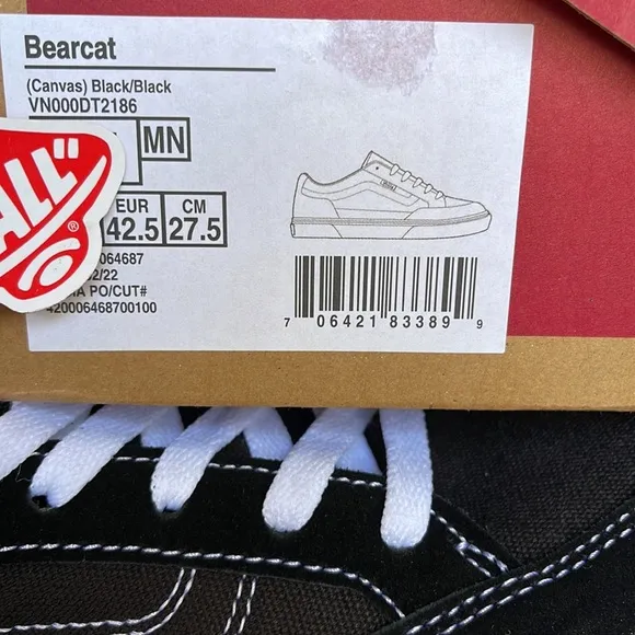 Vans WMNS Bearcat Canvas Black/White sneakers - skateboard  -athletic sneakers