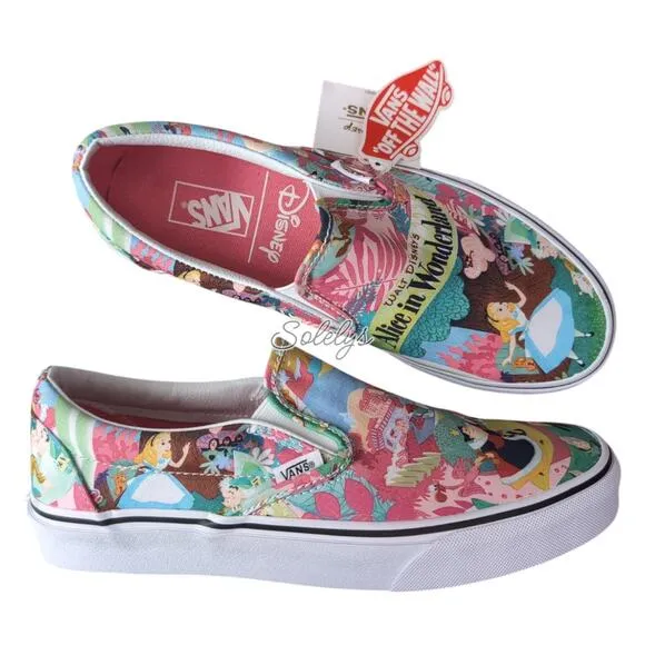 VANS x Disney Alice in Wonderland 2015 Young at Heart Slip On Sneaker Womens 9