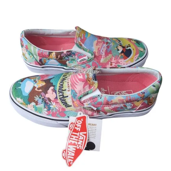 VANS x Disney Alice in Wonderland 2015 Young at Heart Slip On Sneaker Womens 9