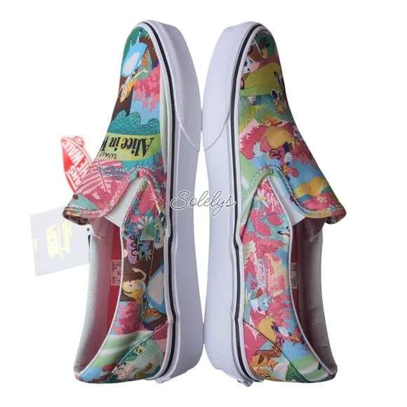 VANS x Disney Alice in Wonderland 2015 Young at Heart Slip On Sneaker Womens 9