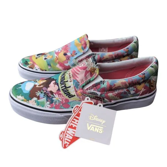 VANS x Disney Alice in Wonderland 2015 Young at Heart Slip On Sneaker Womens 9
