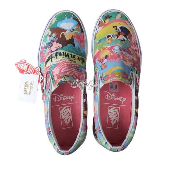 VANS x Disney Alice in Wonderland 2015 Young at Heart Slip On Sneaker Womens 9