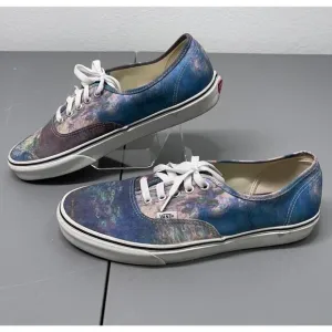 Vans x MoMA Men's Size 11 Blue Canvas Claude Monet Lily Sneakers Lace Up