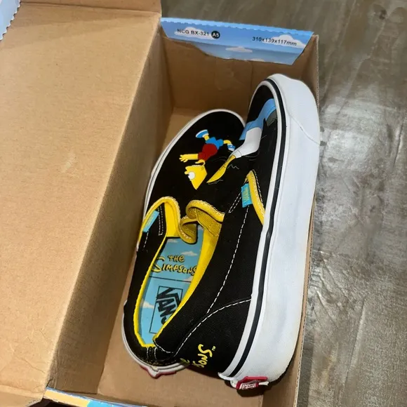 Vans X Simpsons Classic Slip On Shoes Size Women 7 Men’s 5.5 Homer Bart With Box