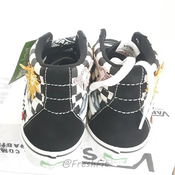 🆕Vans x Skateistan Skate Sk8-Hi Checkerboard Shoes Black/White Mens 12