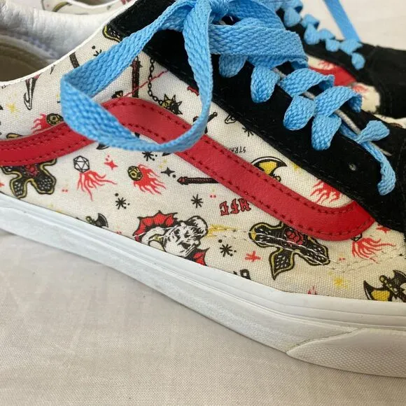 Vans x Stranger Things Shoes Womens 11 Mens 9.5 Hellfire Club Low Top Sneakers