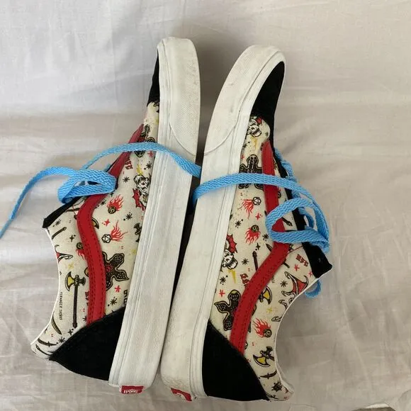 Vans x Stranger Things Shoes Womens 11 Mens 9.5 Hellfire Club Low Top Sneakers