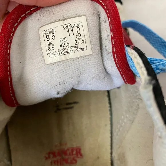 Vans x Stranger Things Shoes Womens 11 Mens 9.5 Hellfire Club Low Top Sneakers