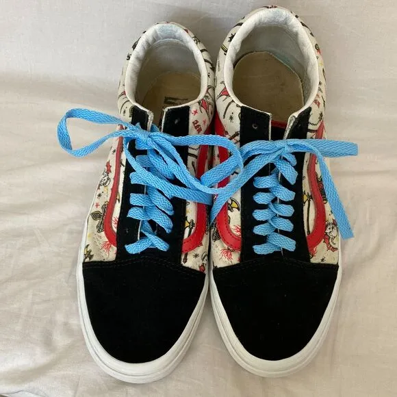 Vans x Stranger Things Shoes Womens 11 Mens 9.5 Hellfire Club Low Top Sneakers