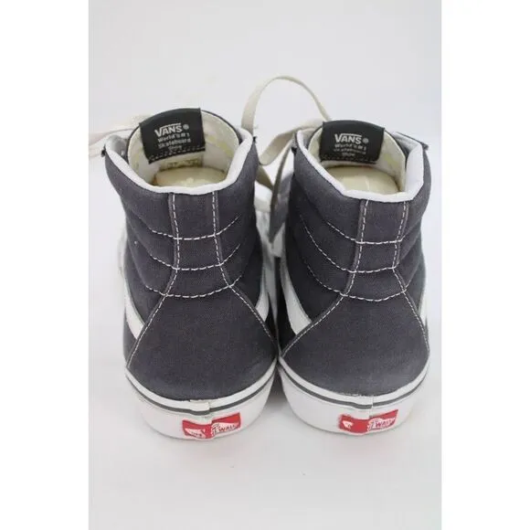 Vans Sk8 Hi Top Skate Shoes, Skateboarding Sidestripe GRAY Canvas Mens 7.5