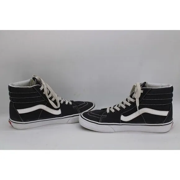 Vans Sk8 Hi Top Skate Shoes, Skateboarding Sidestripe GRAY Canvas Mens 7.5
