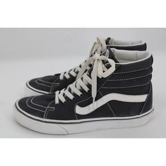 Vans Sk8 Hi Top Skate Shoes, Skateboarding Sidestripe GRAY Canvas Mens 7.5