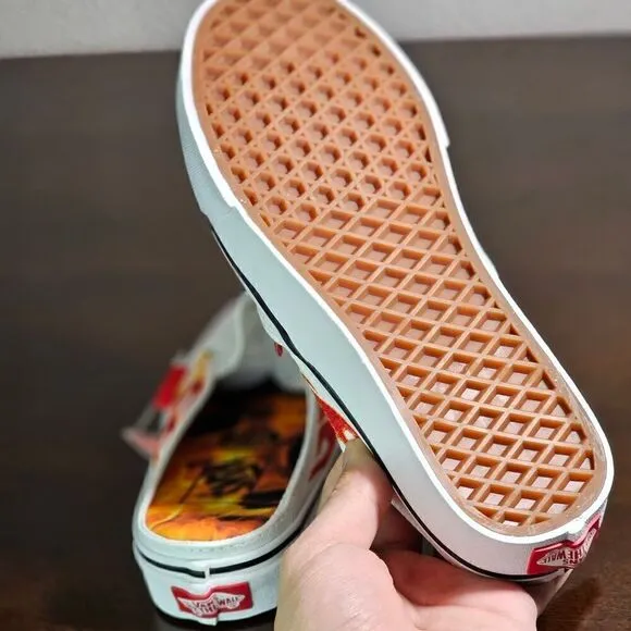 Vans X A$AP Worldwide Slip On White Shoes Mules Flames ASAP Rocky Collab Size 7