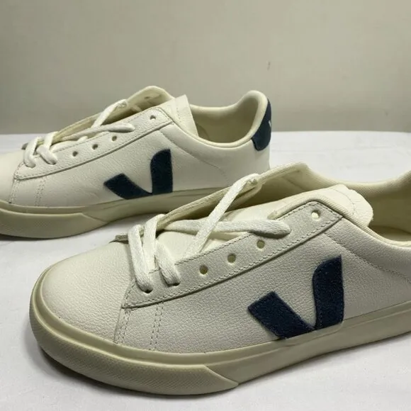 Veja Campo Chromefree Leather Sneakers – Women's 7 – White/Blue – New Without Bo