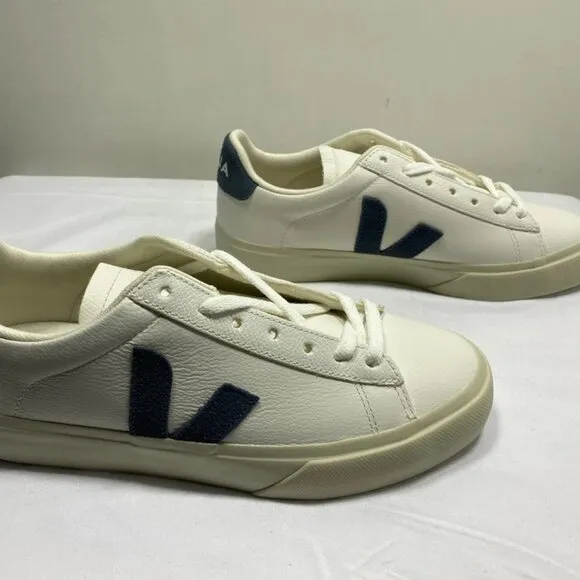Veja Campo Chromefree Leather Sneakers – Women's 7 – White/Blue – New Without Bo