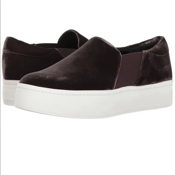Velvet Platform Slip Ons