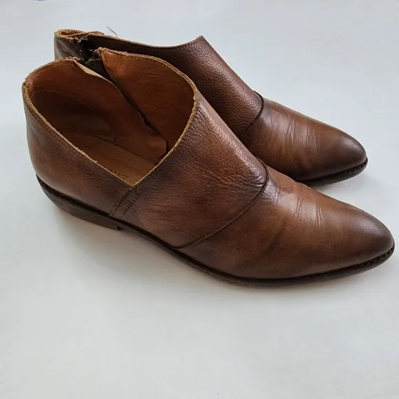 Veracruz Ankle Booties Size 38 Women's Leather Shoes Brown Made In Spain Western