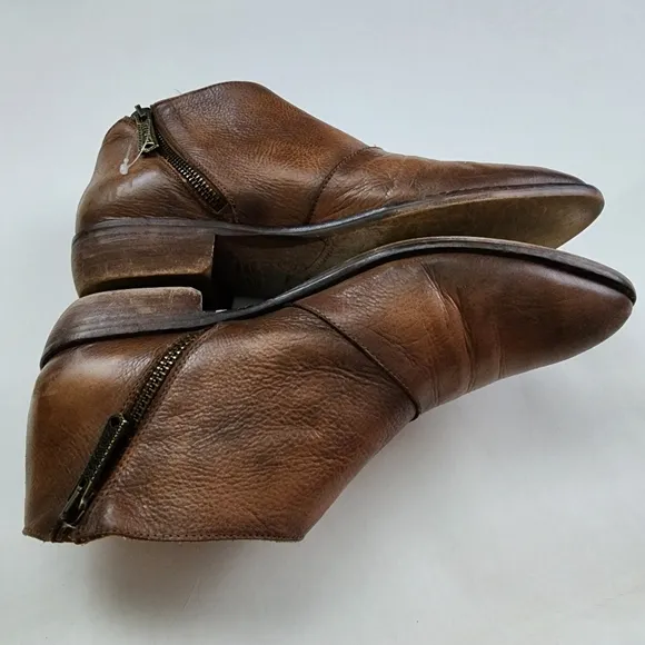 Veracruz Ankle Booties Size 38 Women's Leather Shoes Brown Made In Spain Western