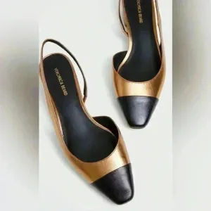 VERONICA BEARD $375 Cecile Leather Cap Toe Slingback Sandals Shoes Heels Size 7