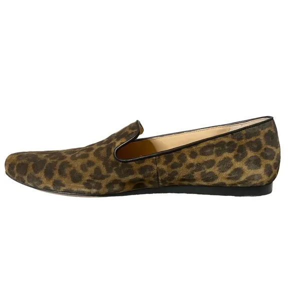 Veronica Beard Griffin Leopard Animal Print Slip On Loafers Exotic Flats 8.5