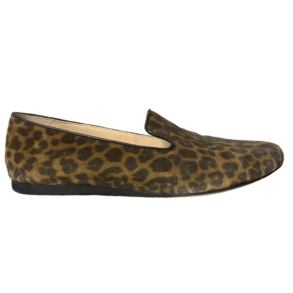 Veronica Beard Griffin Leopard Animal Print Slip On Loafers Exotic Flats 8.5