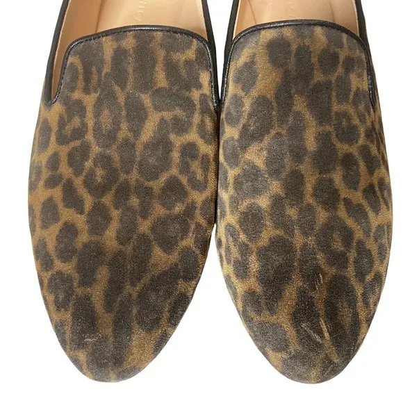 Veronica Beard Griffin Leopard Animal Print Slip On Loafers Exotic Flats 8.5