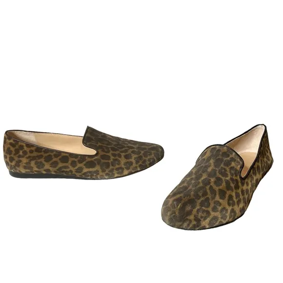 Veronica Beard Griffin Leopard Animal Print Slip On Loafers Exotic Flats 8.5