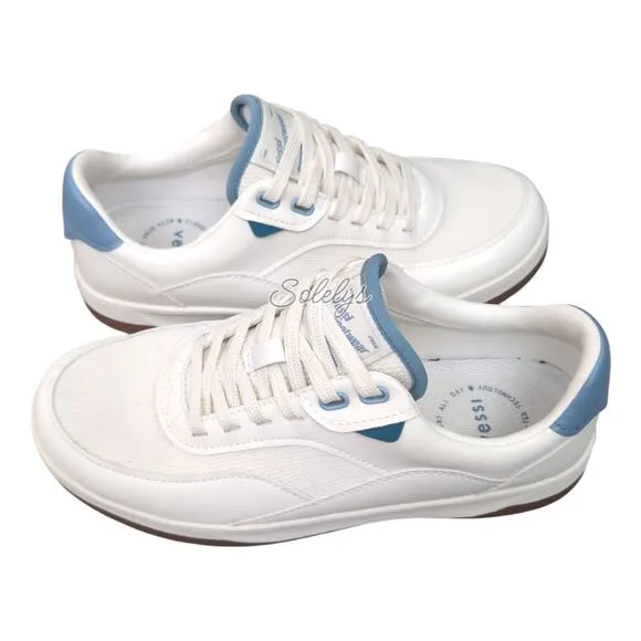 Vessi Courtside Classic Off White Tidal Blue Waterproof Dyma-Tex Sneaker Mens 8