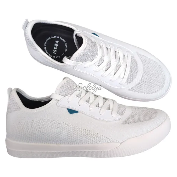 Vessi Weekend Marble White Waterproof Dyma-Tex Knit Lace Up Sneaker Womens 11