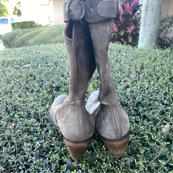Vialis Gray Suede Mid Calf Boots • Handmade In Spain • EU Size 40