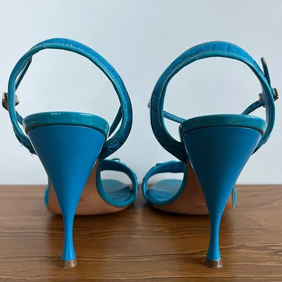 Viktor &amp; Rolf Ruched Satin Patent Leather Bow Ribbon Heels