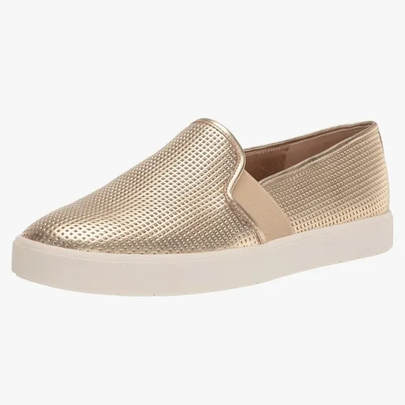Vince Blair Perforated Leather Slip-on Champagne Sneakers Women's Size 5 35EU
