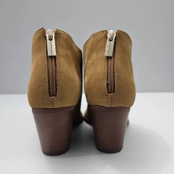 Vince Camuto Grishell Ankle Bootie Heel Pointed Toe Tortilla Tan Leather Size 11