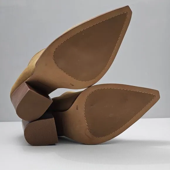 Vince Camuto Grishell Ankle Bootie Heel Pointed Toe Tortilla Tan Leather Size 11