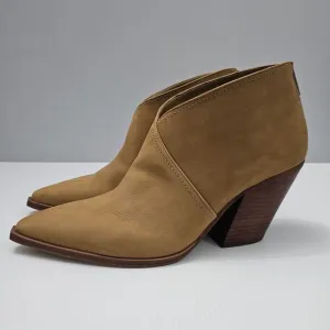 Vince Camuto Grishell Ankle Bootie Heel Pointed Toe Tortilla Tan Leather Size 11
