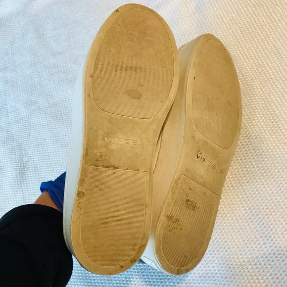 Vince Gray and White Sneakers with Suede Texture