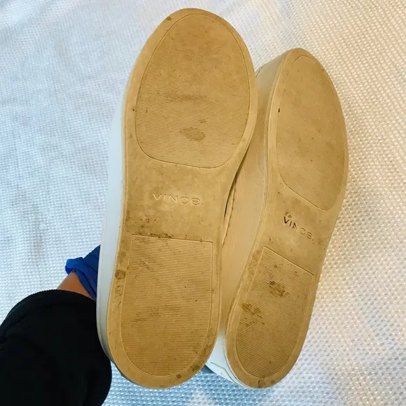 Vince Gray and White Sneakers with Suede Texture