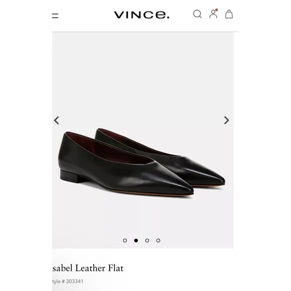 Vince Isabel Leather Flats Size 8.5M Black